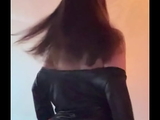 Hot Milf secretary slowly Striptease showed big Boobs